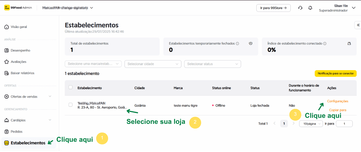 Como configurar a area do delivery no aplicativo da 99Food sendo restaurante