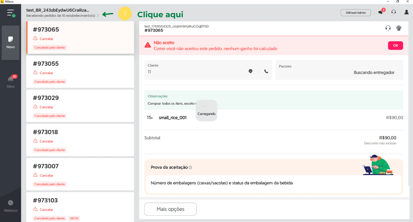 Como gerenciar pedidos de diferentes estabelecimentos no mesmo aparelho