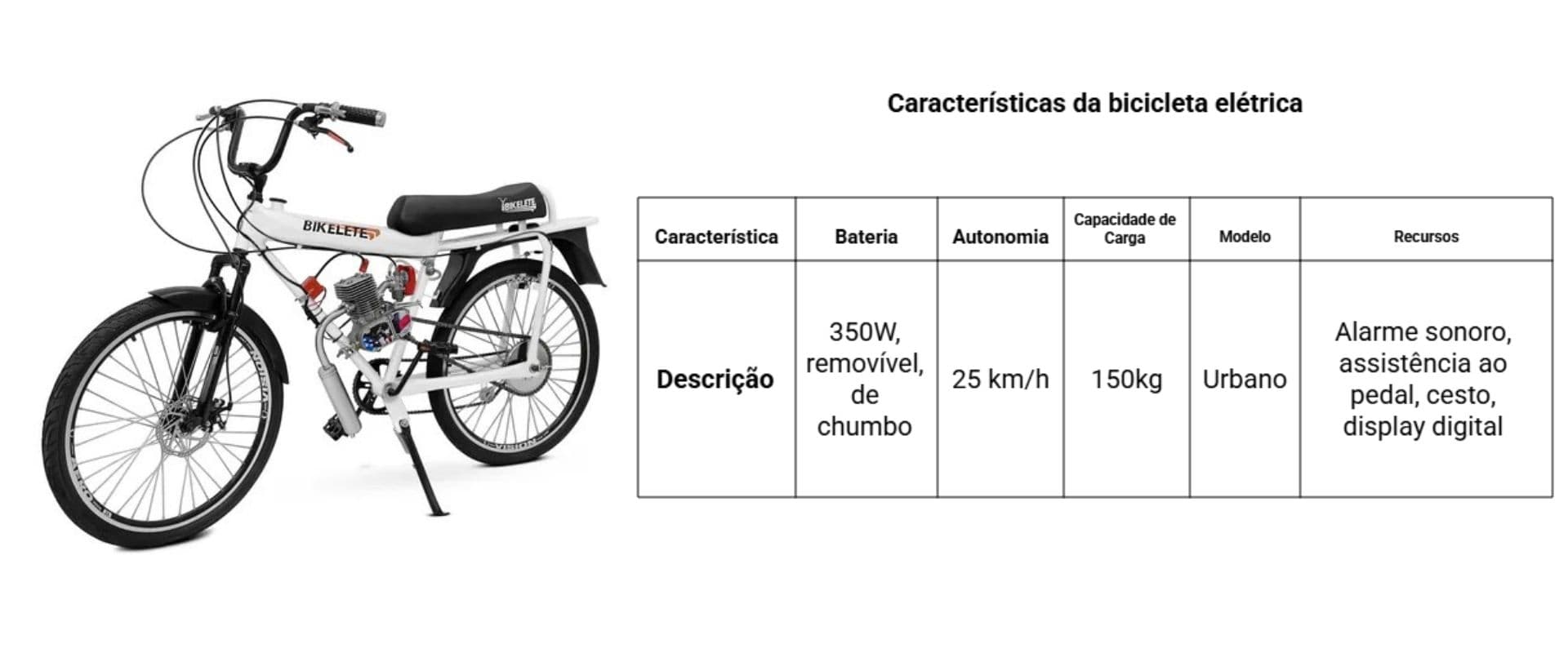Bike elétrico esportivo de alta performance com estrutura leve.