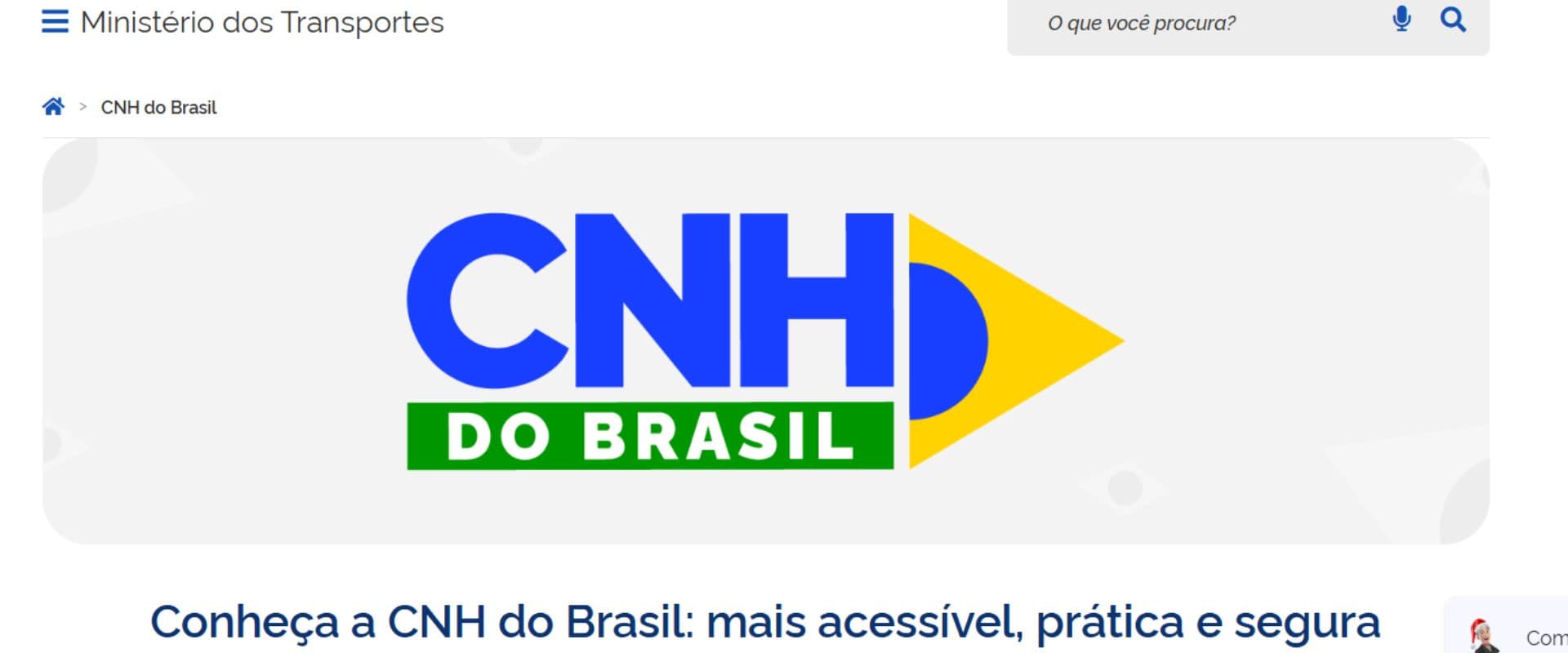 Logotipo do CNH do Brasil, aplicativo de emissão da Carteira Nacional de Habilitação.
