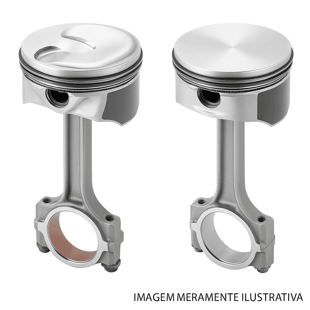 imagem mostrando dois pistões de motor novos.