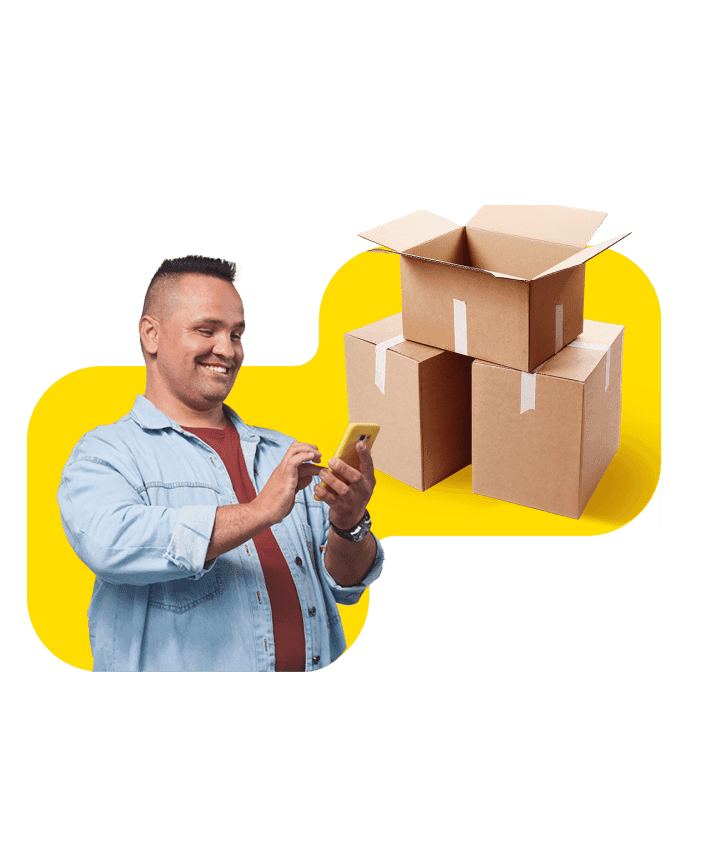 Entregador usando o app da 99