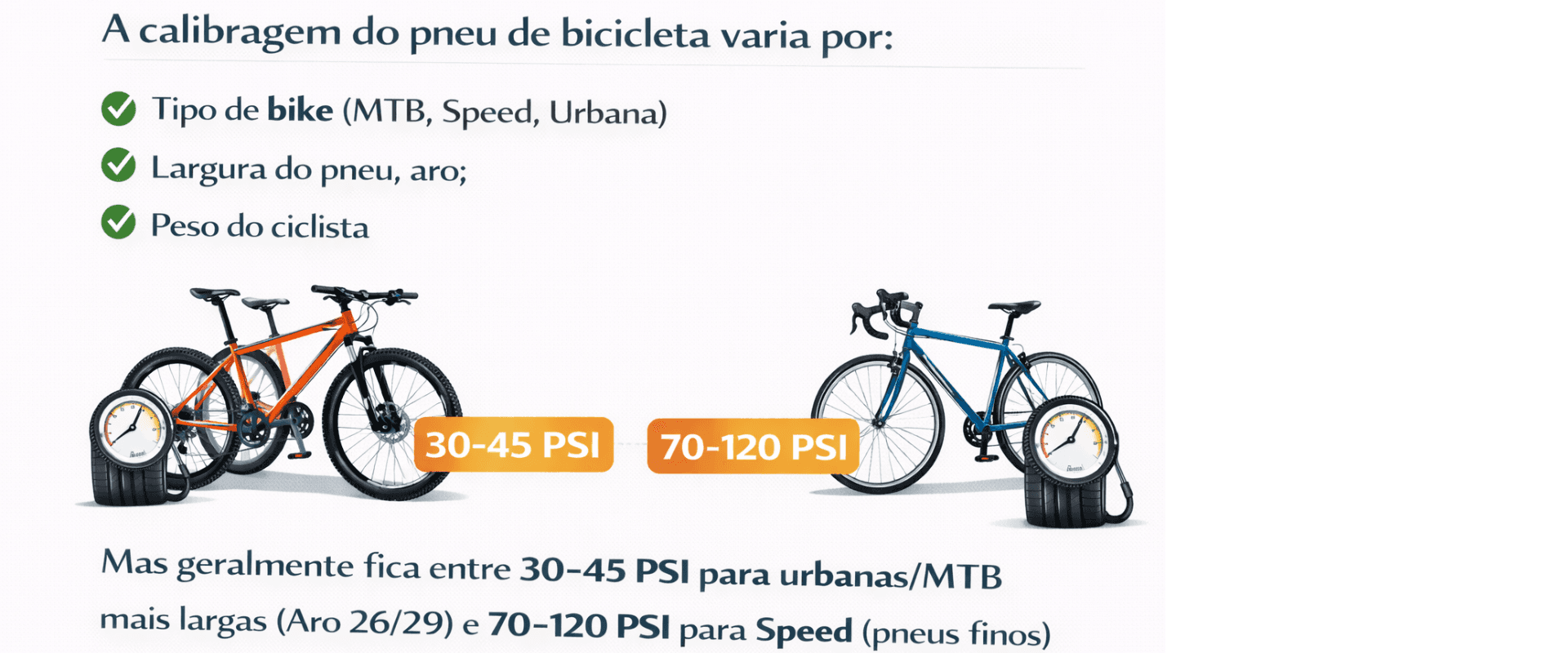 infográfico explicando variação da calibragem do pneu