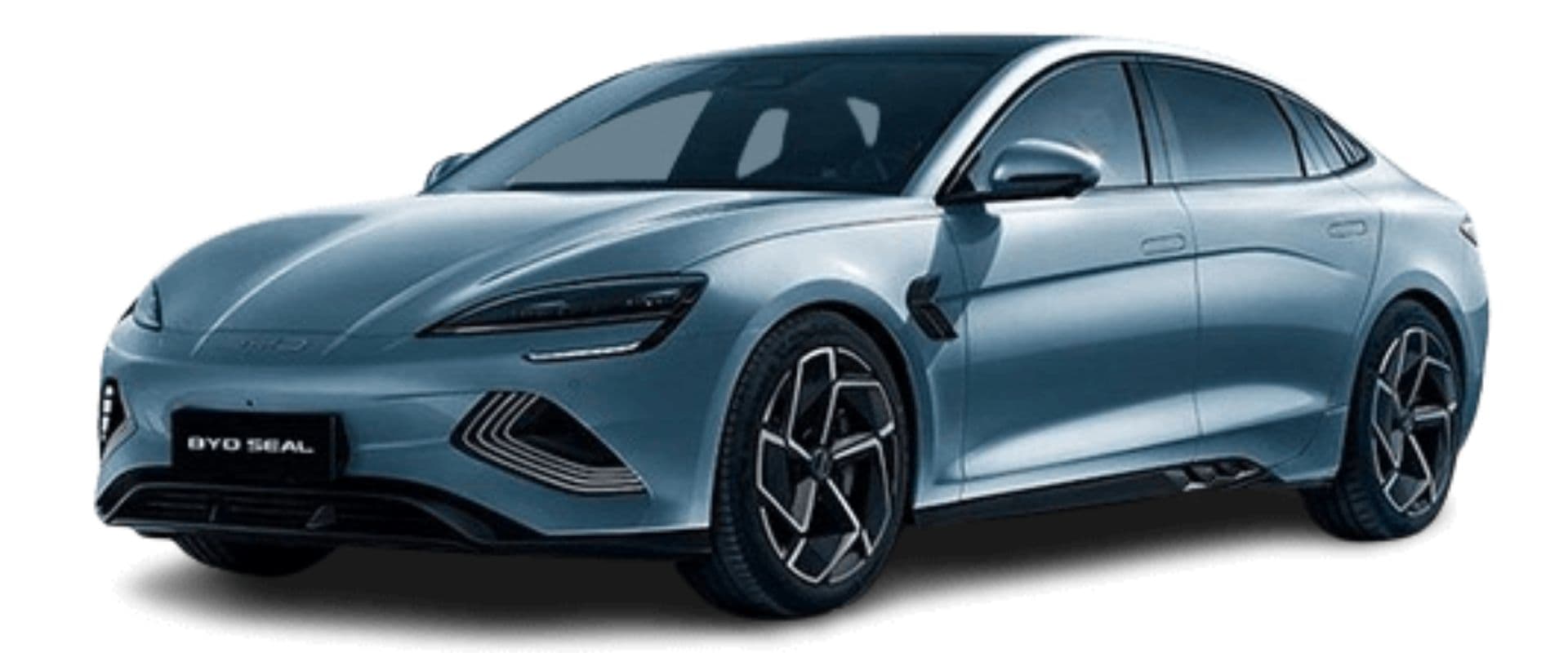 Carro elétrico de luxo cinza com design aerodinâmico e detalhes modernos.