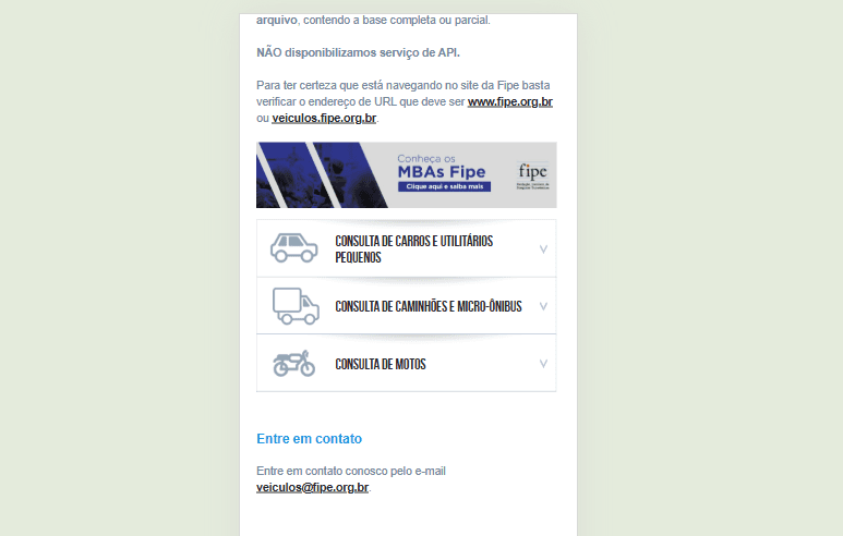 tabela fipe. Consulta pelo celular