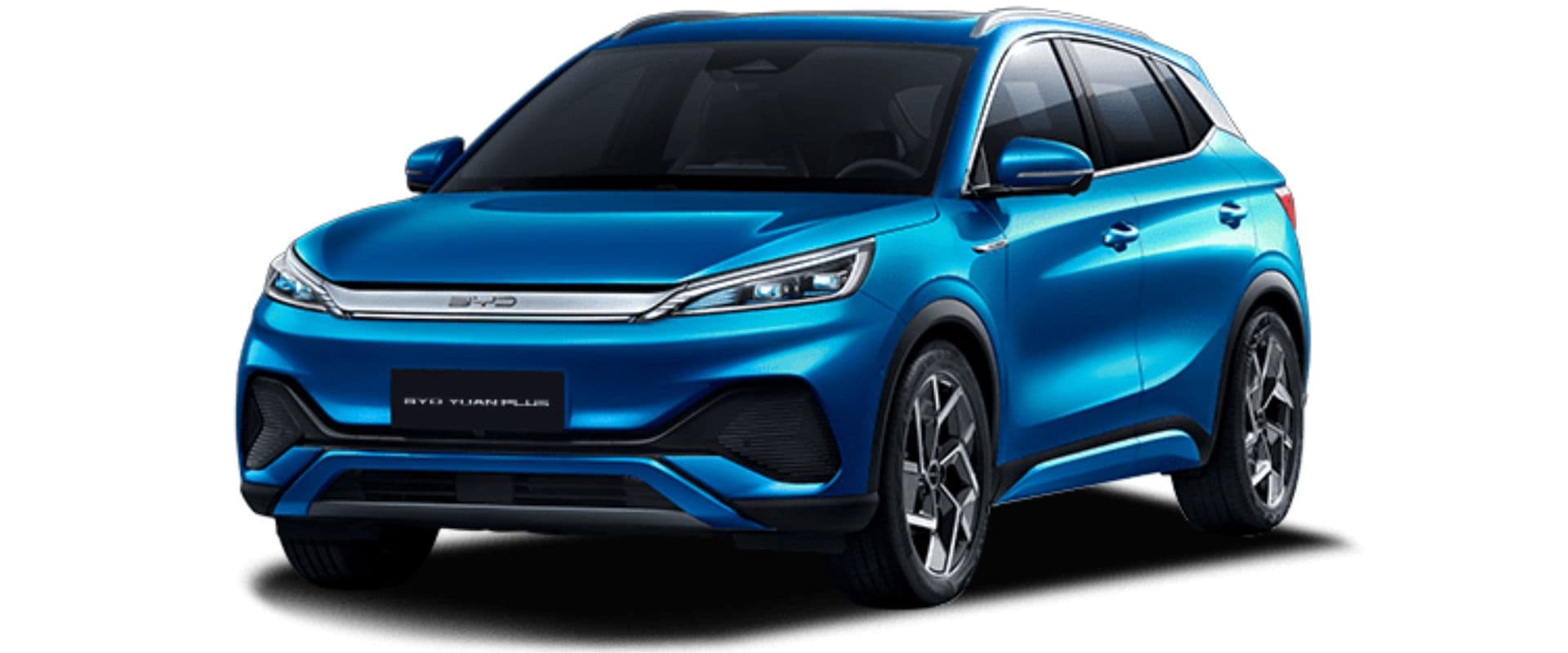Imagem de carro elétrico azul com design moderno.
