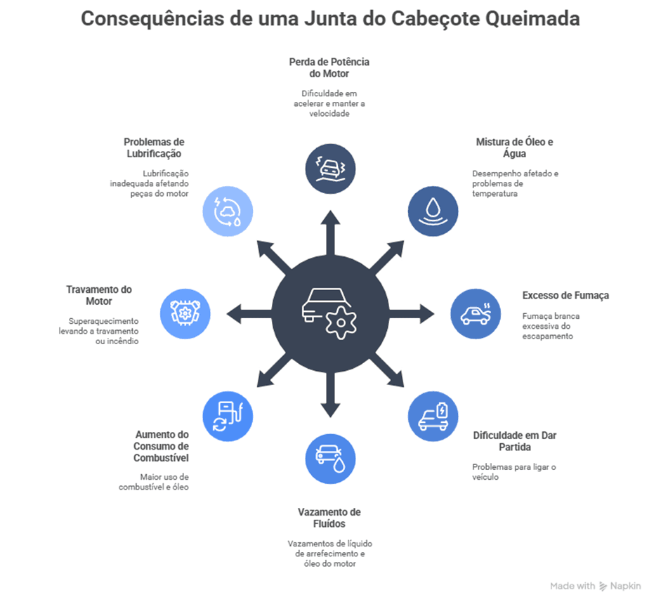 O que acontece quando a junta do cabeçote queima