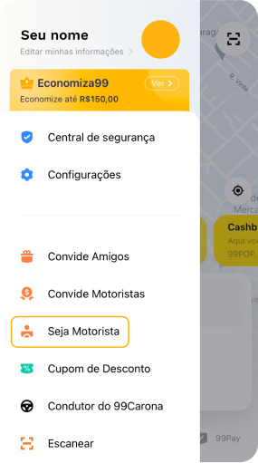 Seja motorista de aplicativo parceiro 99 e aumente a sua renda