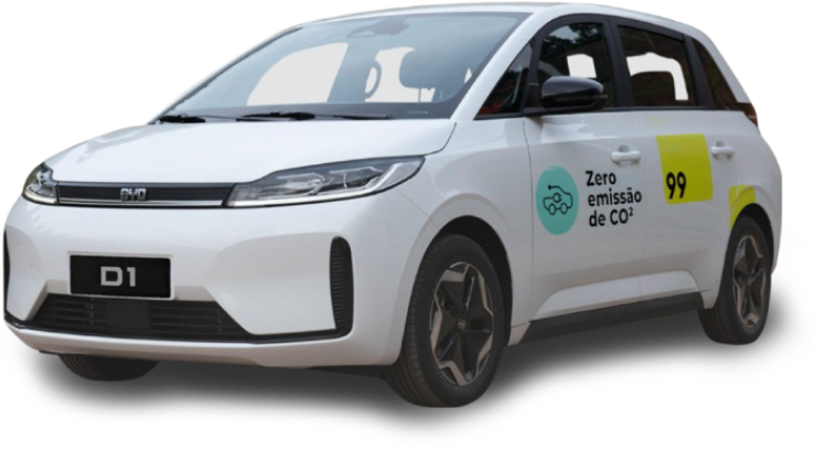 99 oferece viagens com carros elétricos em Curitiba